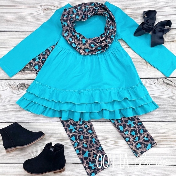 Ooh La Llama Wild Blues Scarf Set - Picture 1 of 2